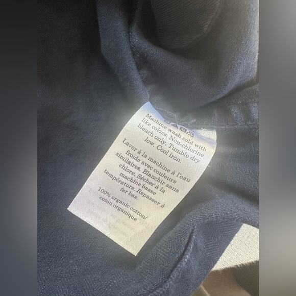 Everlane The Organic Cotton Herringbone Double Breasted Jacket in Navy Size L - Picture 5 of 8